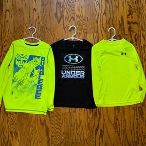Under Armour + Transformers Boys Size 7 Dri-Fit Long Sleeve Shirt Bundle (3)